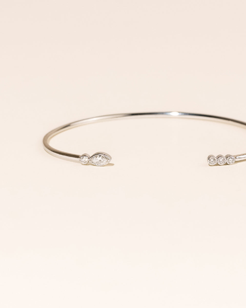 Bracelet Jonc Vintage En Laiton Et Nacre – Bijou Rétro Années 80 | Style Bohème | Pièce Unique
