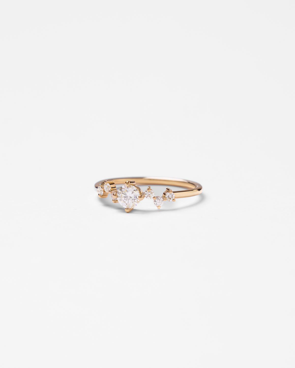Bague de fiançailles solitaire star or et diamants