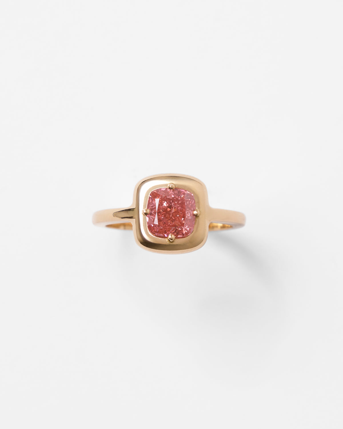 Bague pebble en or et saphir rose