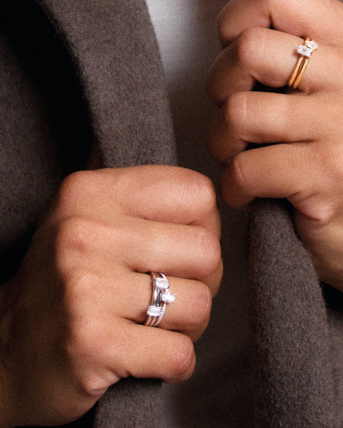 Bague solitaire en or et diamants
