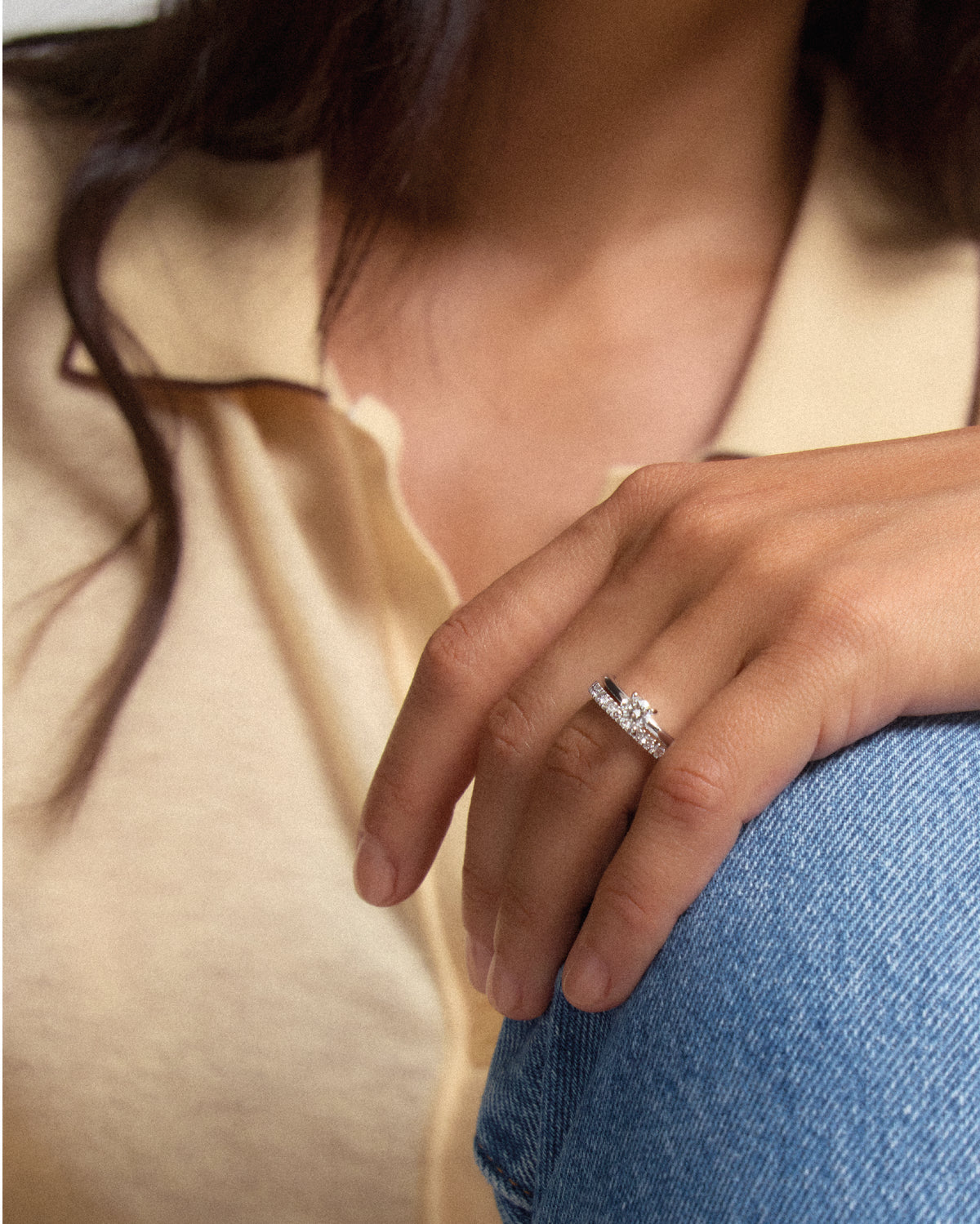 Bague solitaire en or et diamant