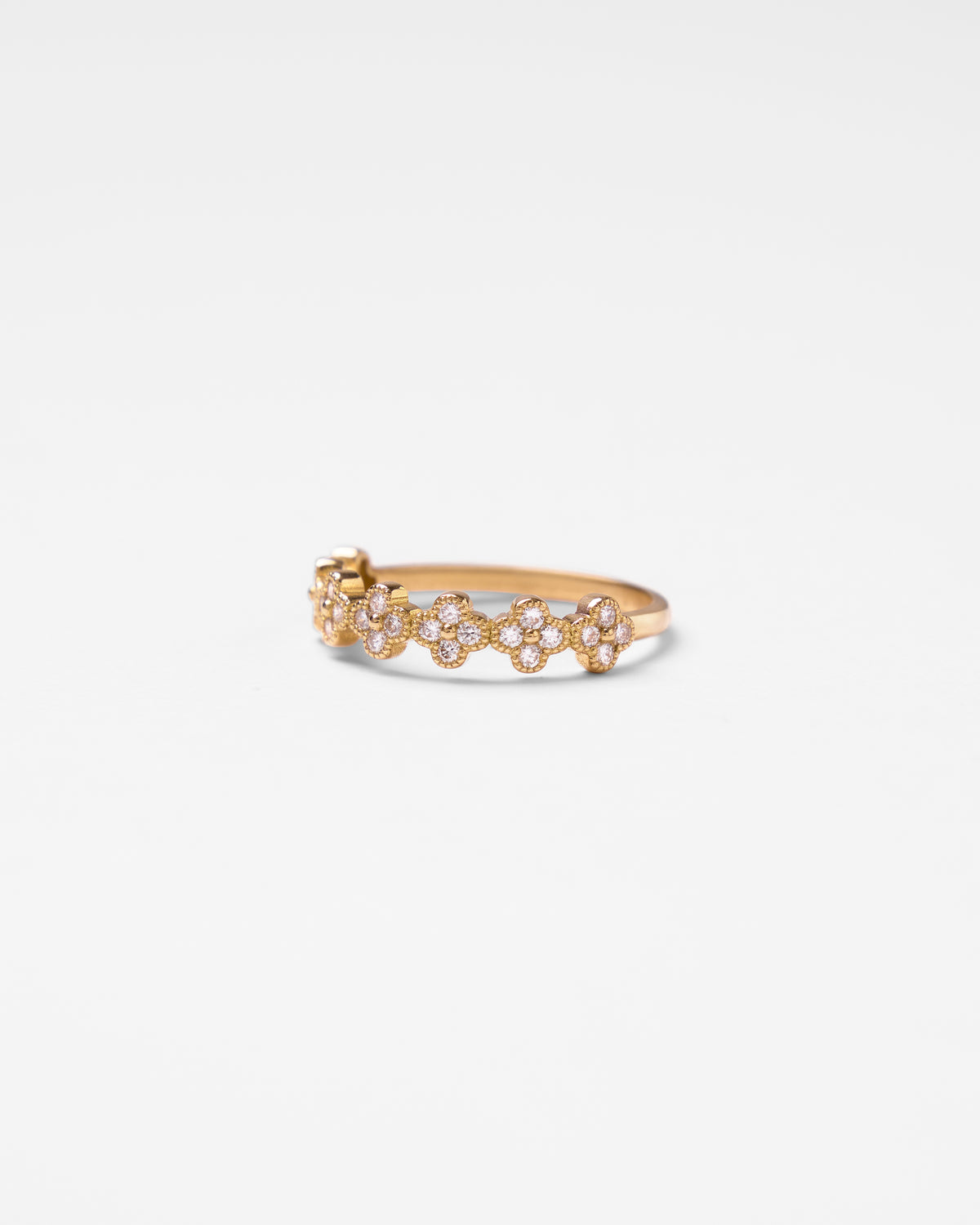 Bague trèfles en or et diamants