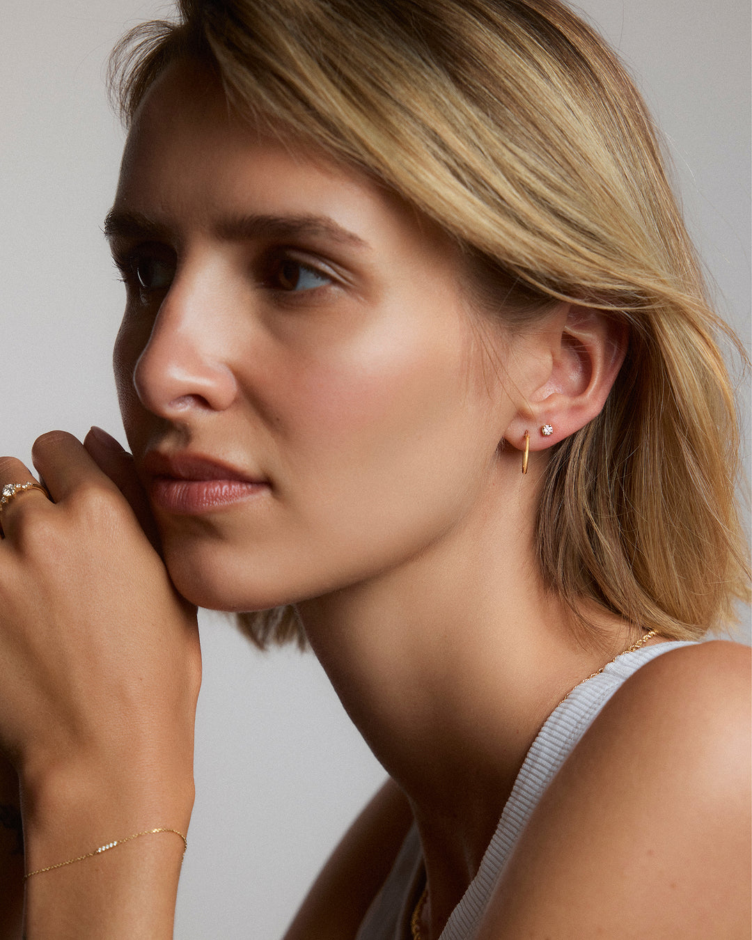 Boucles en or jaune et diamants