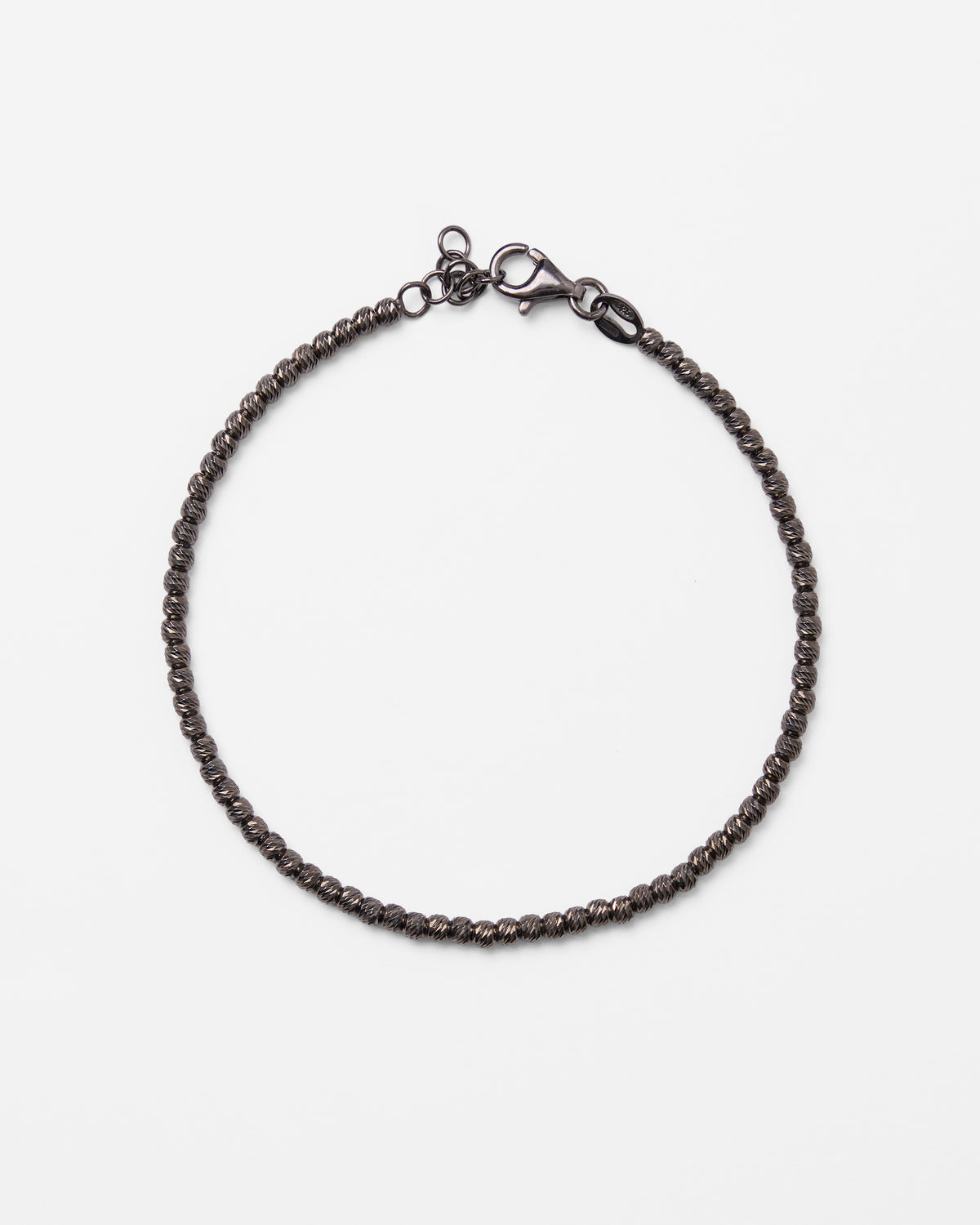 Bracelet en or blanc et boules martelées